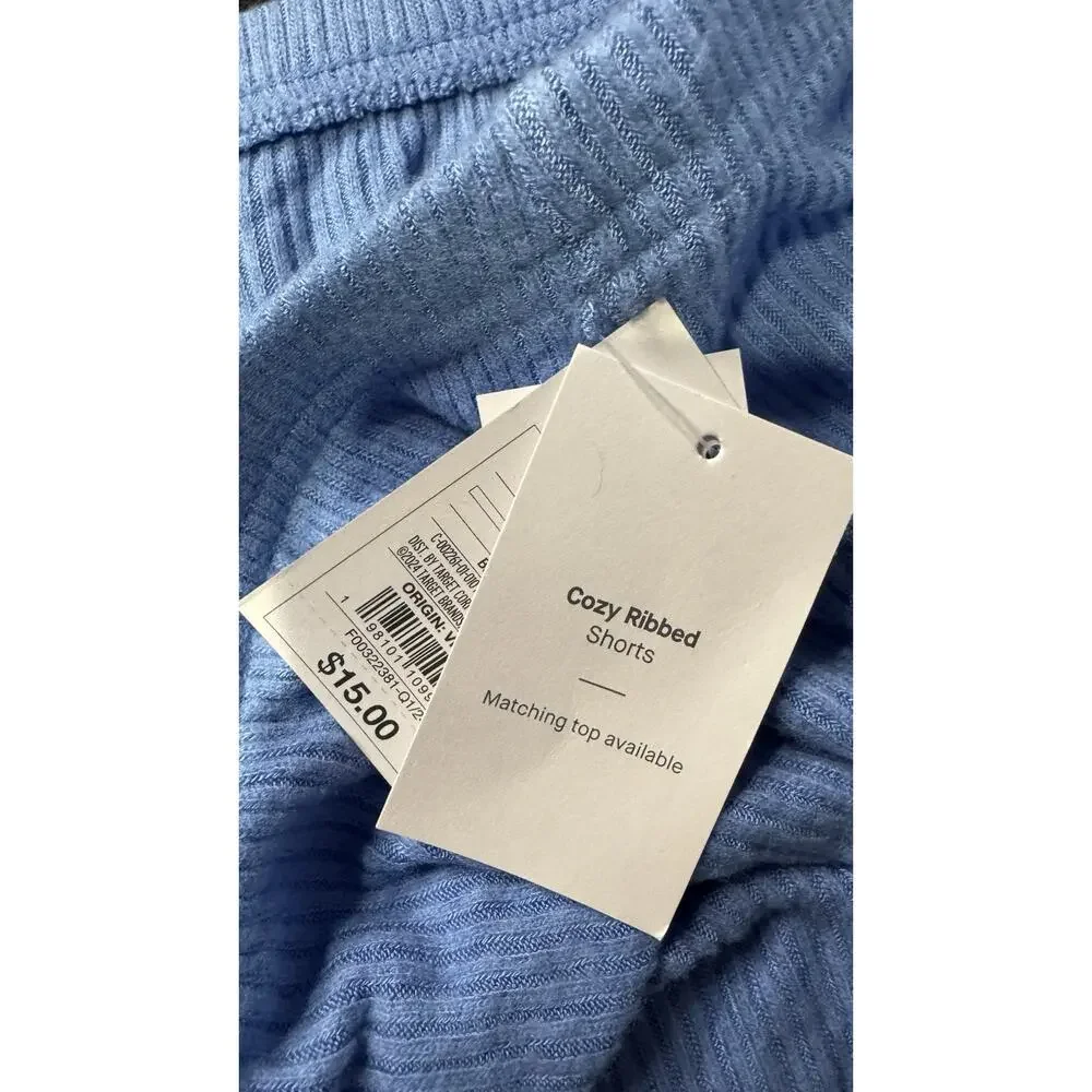 Auden Sleepwear Cozy Ribbed Shorts Blue ,Women’s Size Large New - Picture 8 of 8